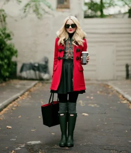 casual chic with hunter boots
